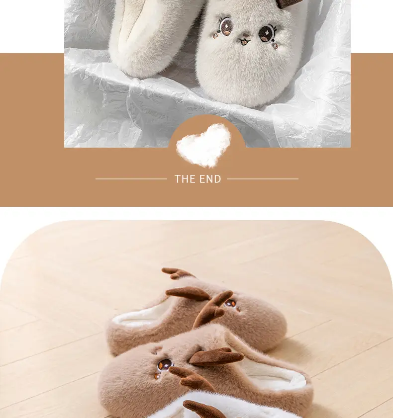 Winter Cute Deer Toe Cotton Slippers for Men — feature 18