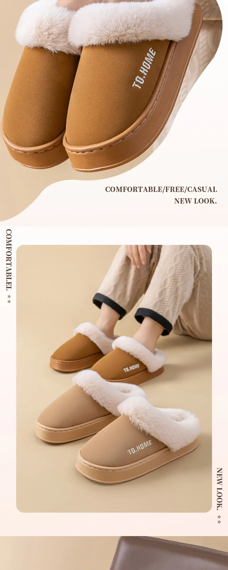 Women's Warm Cotton Slippers Winter Indoor Non-Slip — feature 11