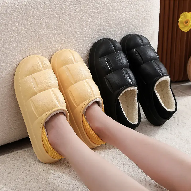 Winter Indoor Warm Slippers for Couples, Autumn and Winter Style, Fleece-Lined, Thick-Soled Cotton Slippers for Men, Postpartum Cotton Shoes, Available for Cross-Border Shipping - Image 9