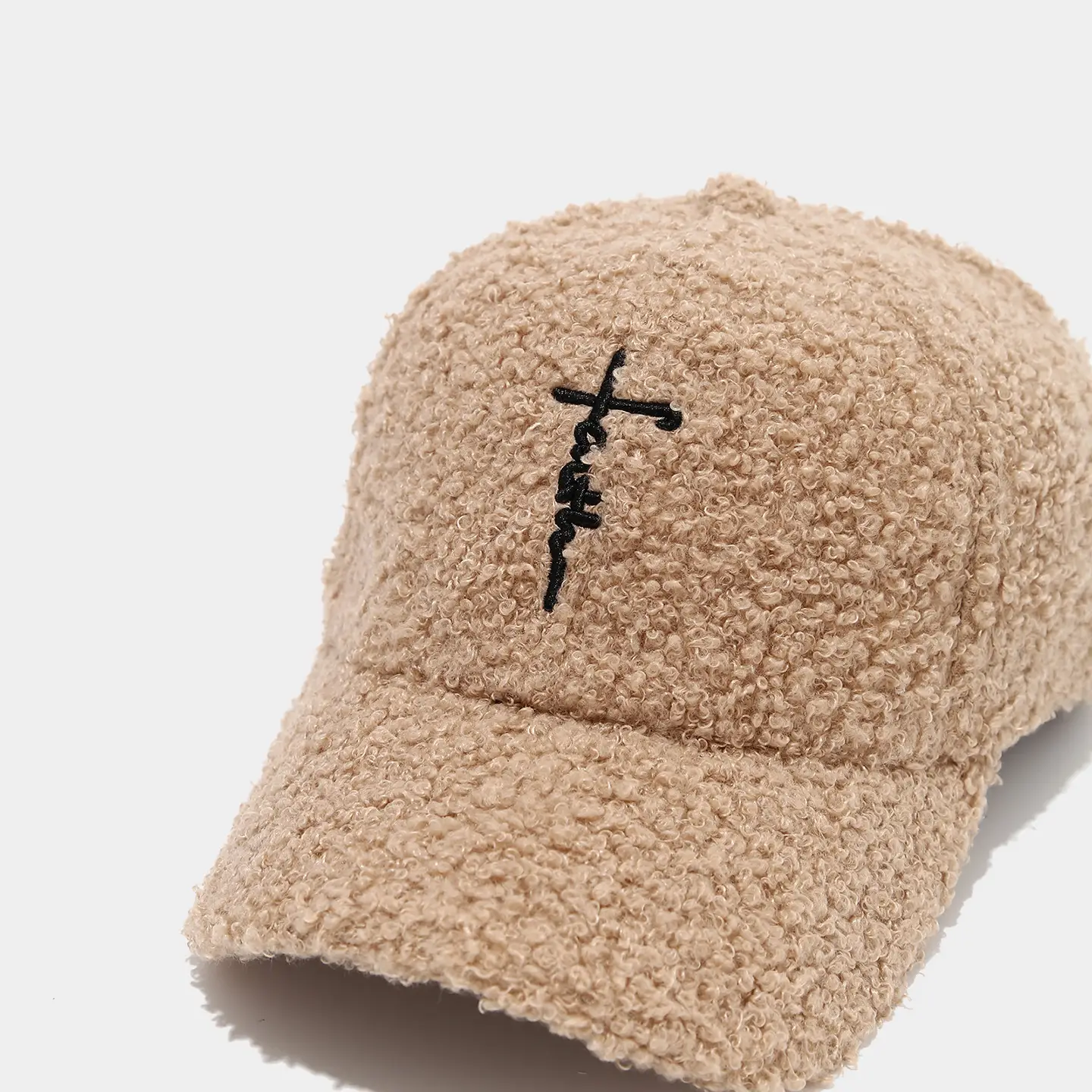 Black Wool Embroidered Baseball Cap for Women — feature 11