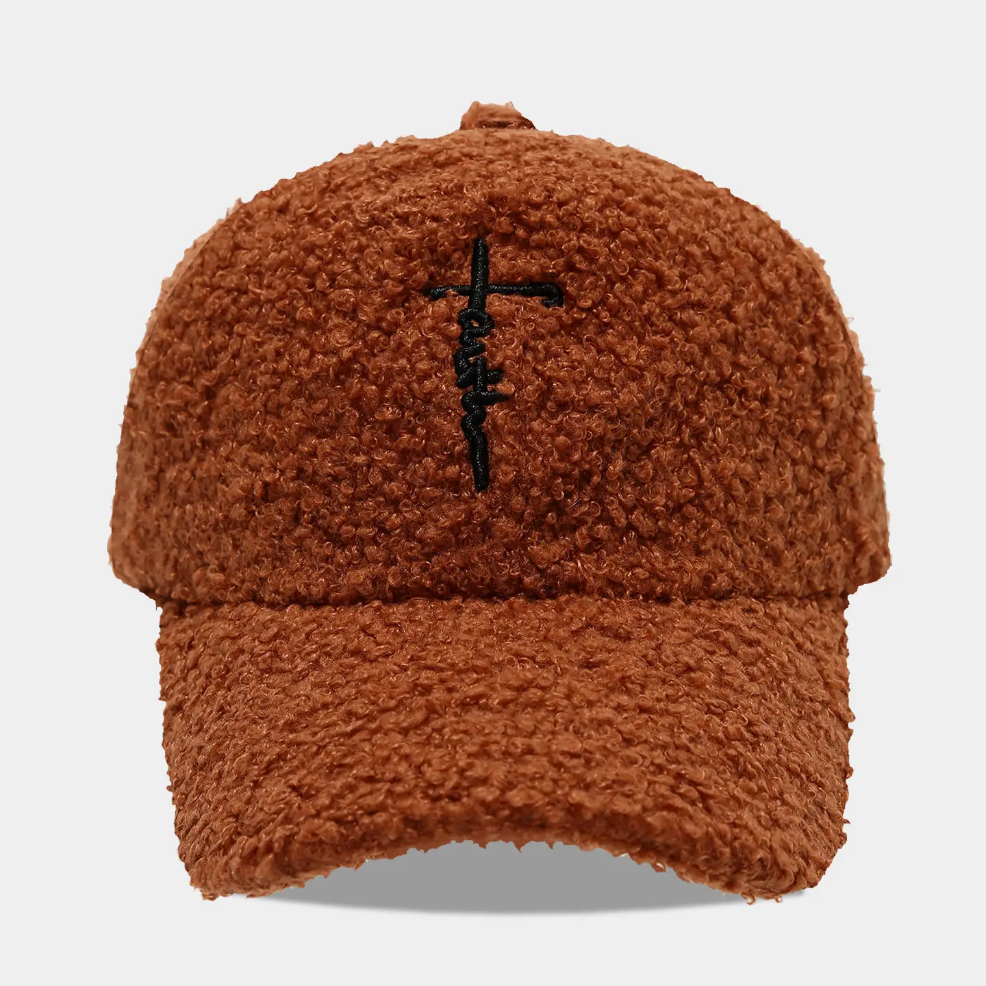 Black Wool Embroidered Baseball Cap for Women - Image 6