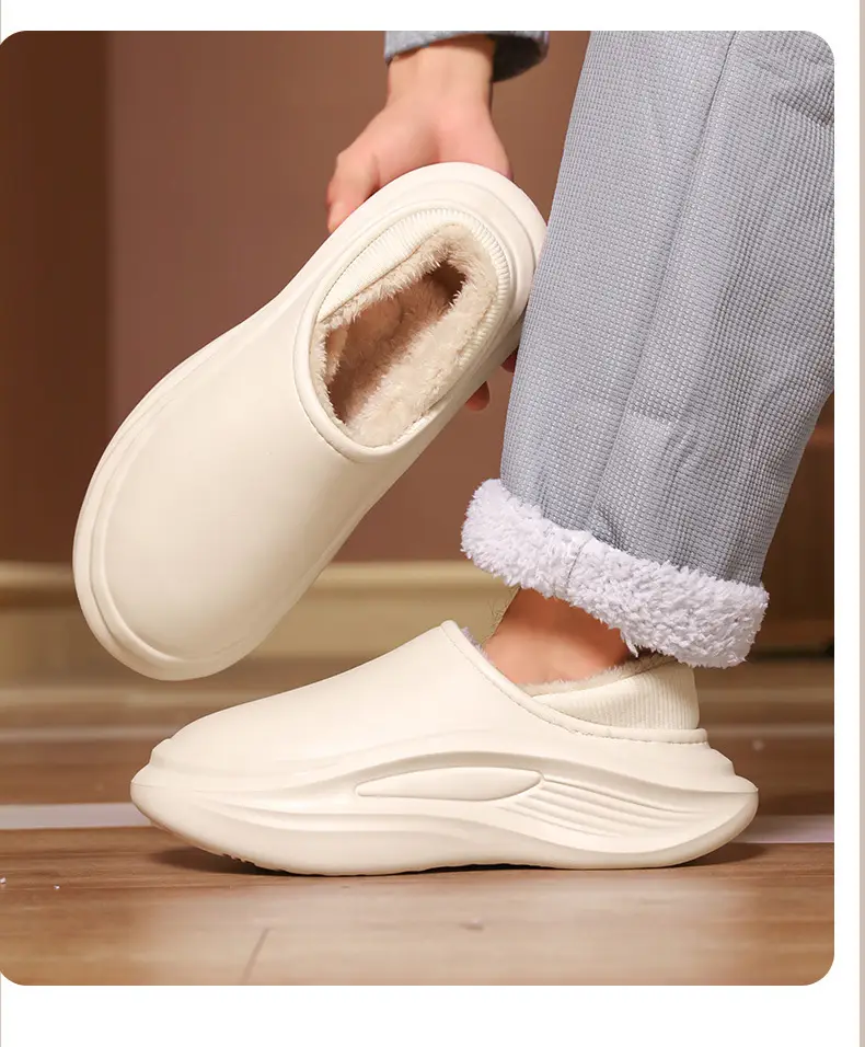 Men Women Winter Slipper Black Thick Soled Plush Lining — feature 14