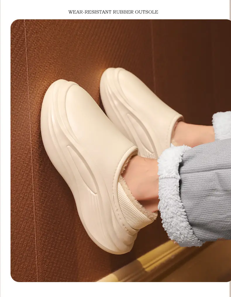 Men Women Winter Slipper Black Thick Soled Plush Lining — feature 15