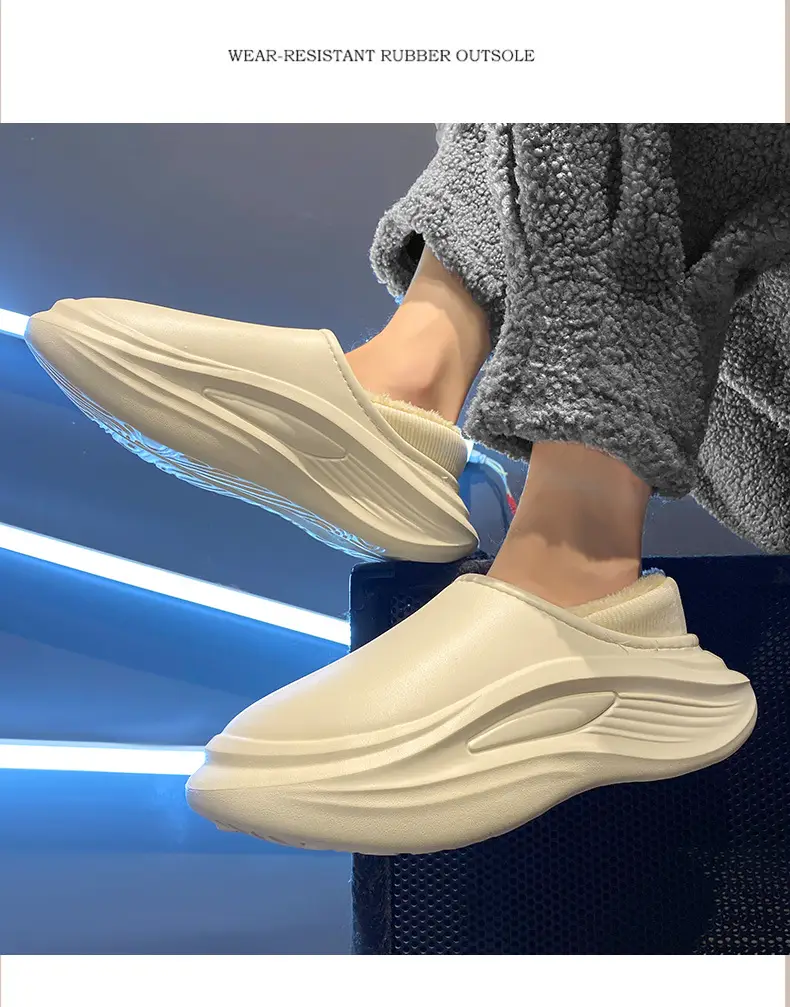 Men Women Winter Slipper Black Thick Soled Plush Lining — feature 16
