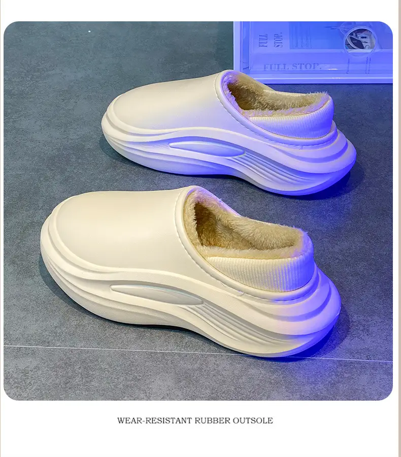 Men Women Winter Slipper Black Thick Soled Plush Lining — feature 19