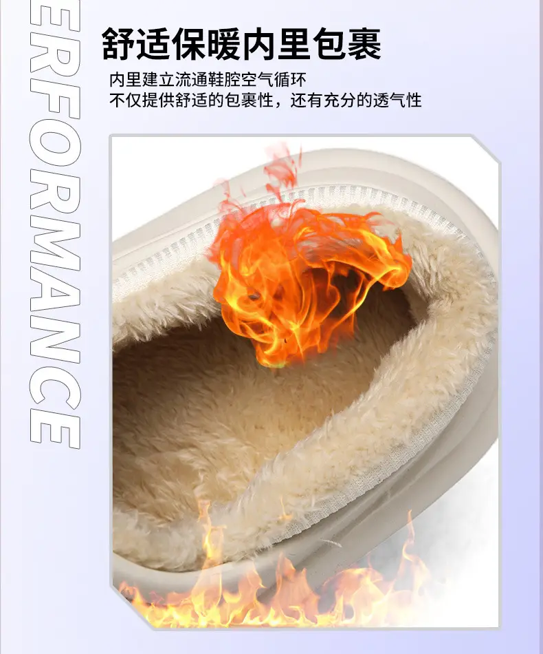 Men Women Winter Slipper Black Thick Soled Plush Lining — feature 6