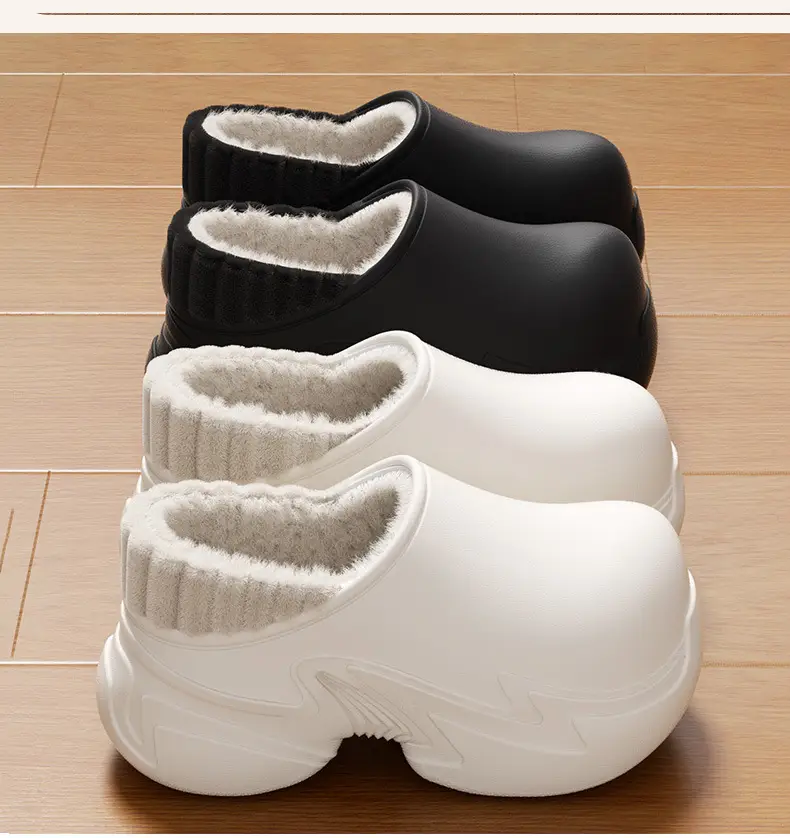 8cm Height-Increasing Waterproof Cotton Slippers for Women, Non-Slip, Closed-Back, Home Warm, Durable Plush Cotton Shoes for Winter — feature 11