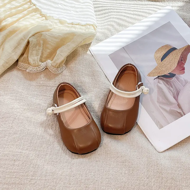 Girls Leather Flats Baby Princess Shoes Soft Sole