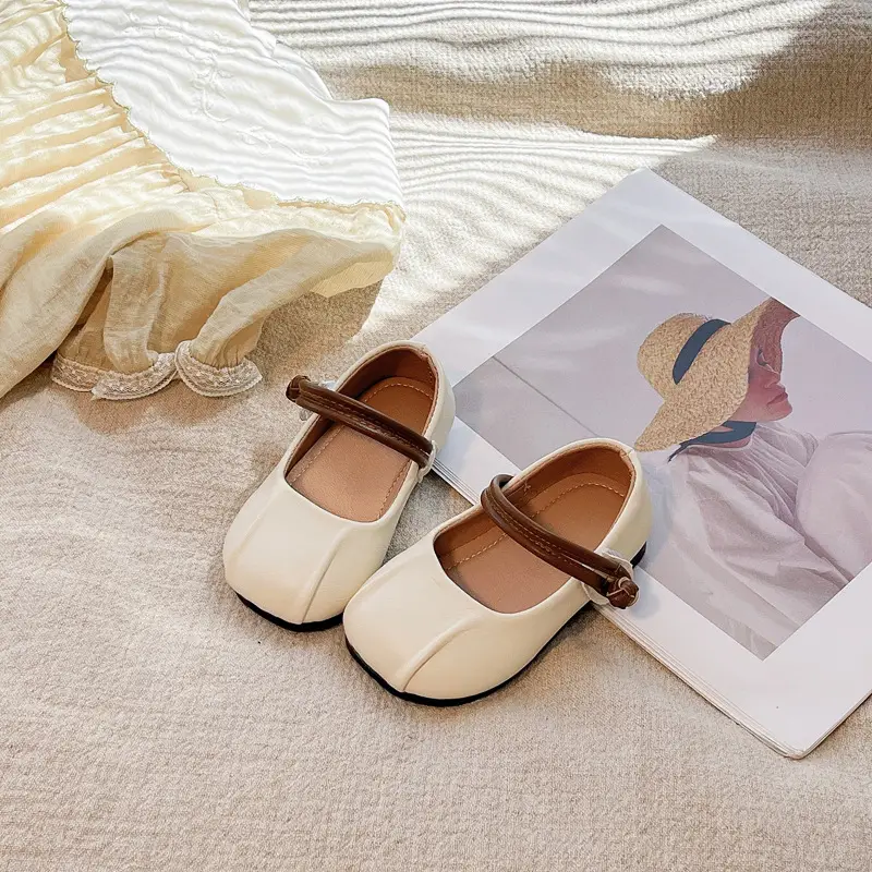 Girls Leather Flats Baby Princess Shoes Soft Sole
