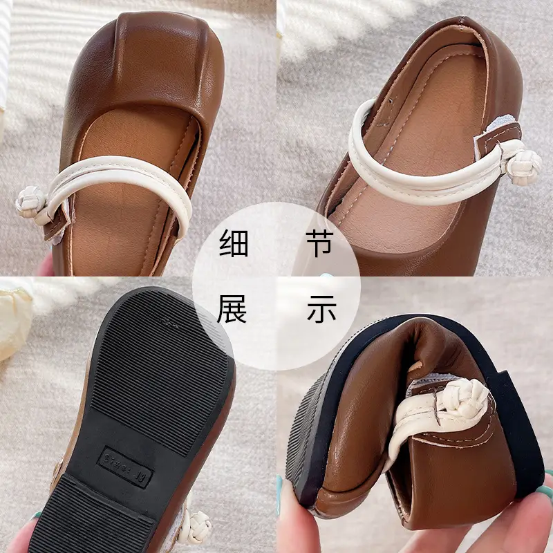 Girls Leather Flats Baby Princess Shoes Soft Sole