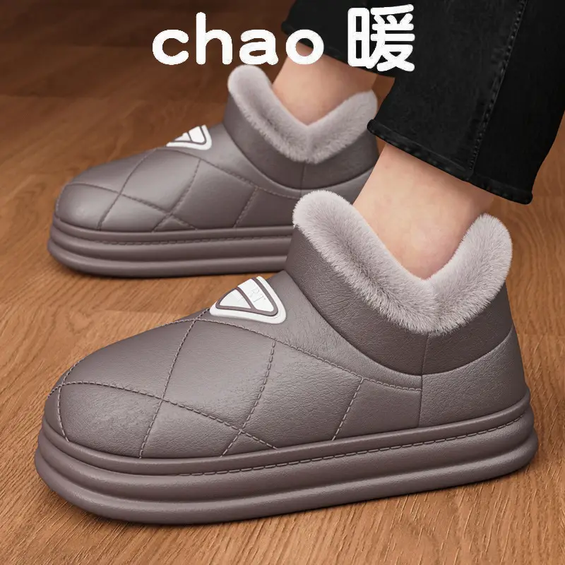 2313 Cotton Shoes 2025 Cotton Slippers for Men and Couples, Fleece-Lined, Warm, Non-Slip, Solid Color, Suitable for Home and Outdoor Use, High-End Cotton Slippers for Women - Image 6