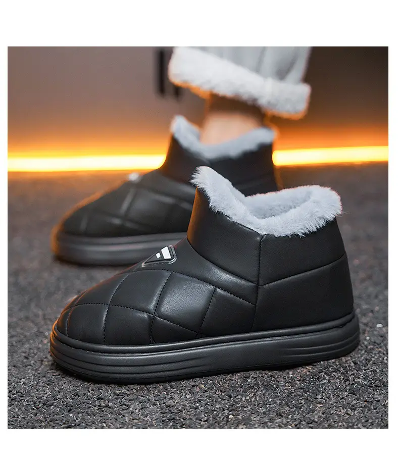 2313 Cotton Shoes 2025 Cotton Slippers for Men and Couples, Fleece-Lined, Warm, Non-Slip, Solid Color, Suitable for Home and Outdoor Use, High-End Cotton Slippers for Women — feature 12