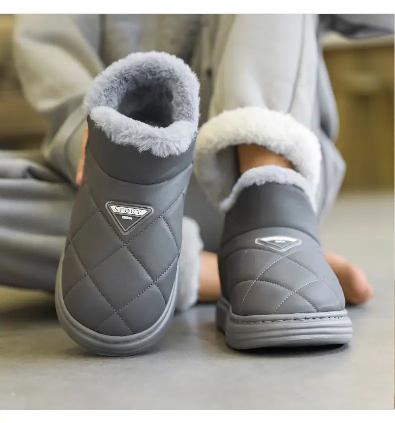 2313 Cotton Shoes 2025 Cotton Slippers for Men and Couples, Fleece-Lined, Warm, Non-Slip, Solid Color, Suitable for Home and Outdoor Use, High-End Cotton Slippers for Women — feature 16