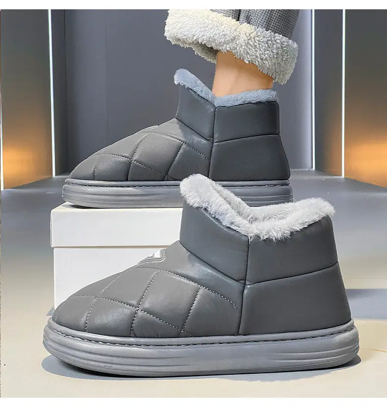 2313 Cotton Shoes 2025 Cotton Slippers for Men and Couples, Fleece-Lined, Warm, Non-Slip, Solid Color, Suitable for Home and Outdoor Use, High-End Cotton Slippers for Women — feature 17