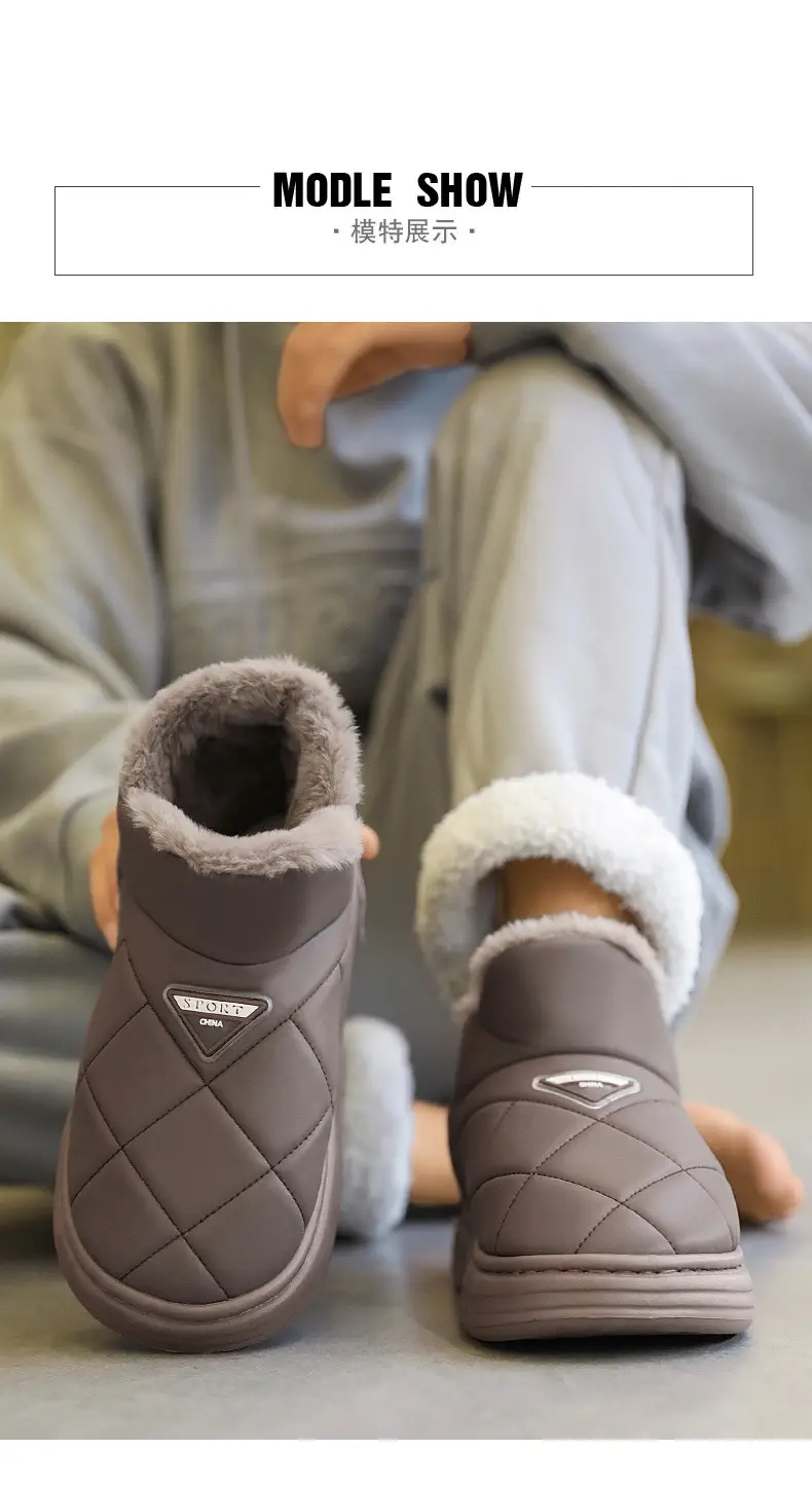 2313 Cotton Shoes 2025 Cotton Slippers for Men and Couples, Fleece-Lined, Warm, Non-Slip, Solid Color, Suitable for Home and Outdoor Use, High-End Cotton Slippers for Women — feature 8