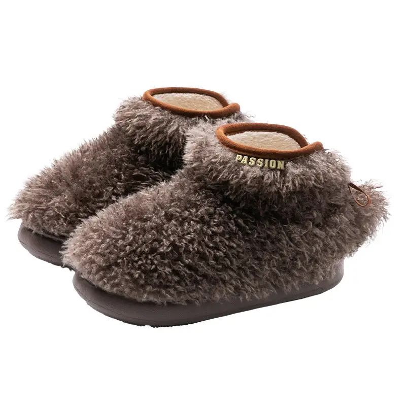 Women's Fleece Lined Warm Slippers with Heel Cover - Image 8