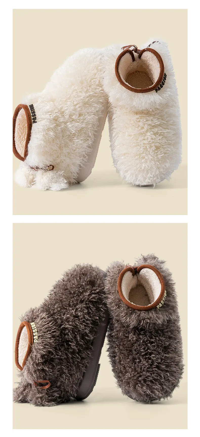 Women's Fleece Lined Warm Slippers with Heel Cover — feature 11