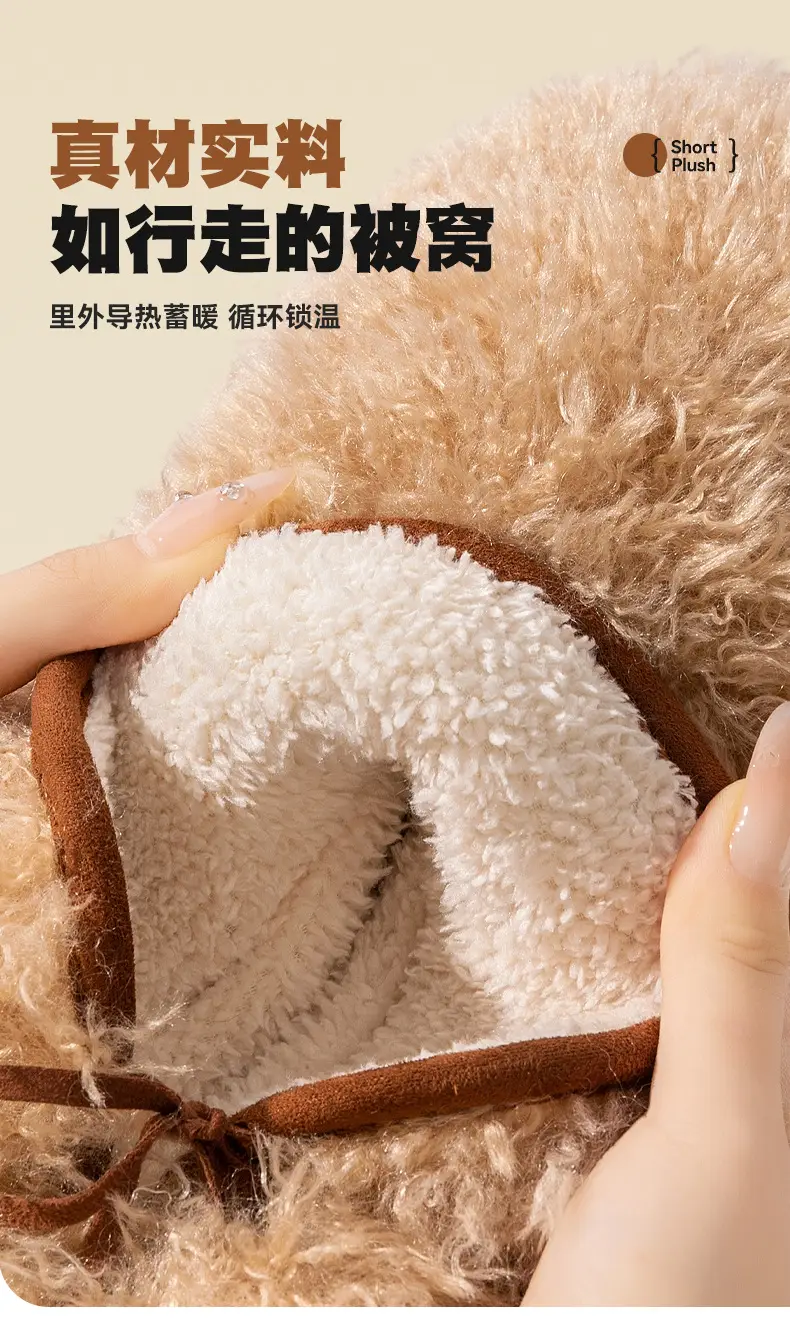 Women's Fleece Lined Warm Slippers with Heel Cover — feature 8
