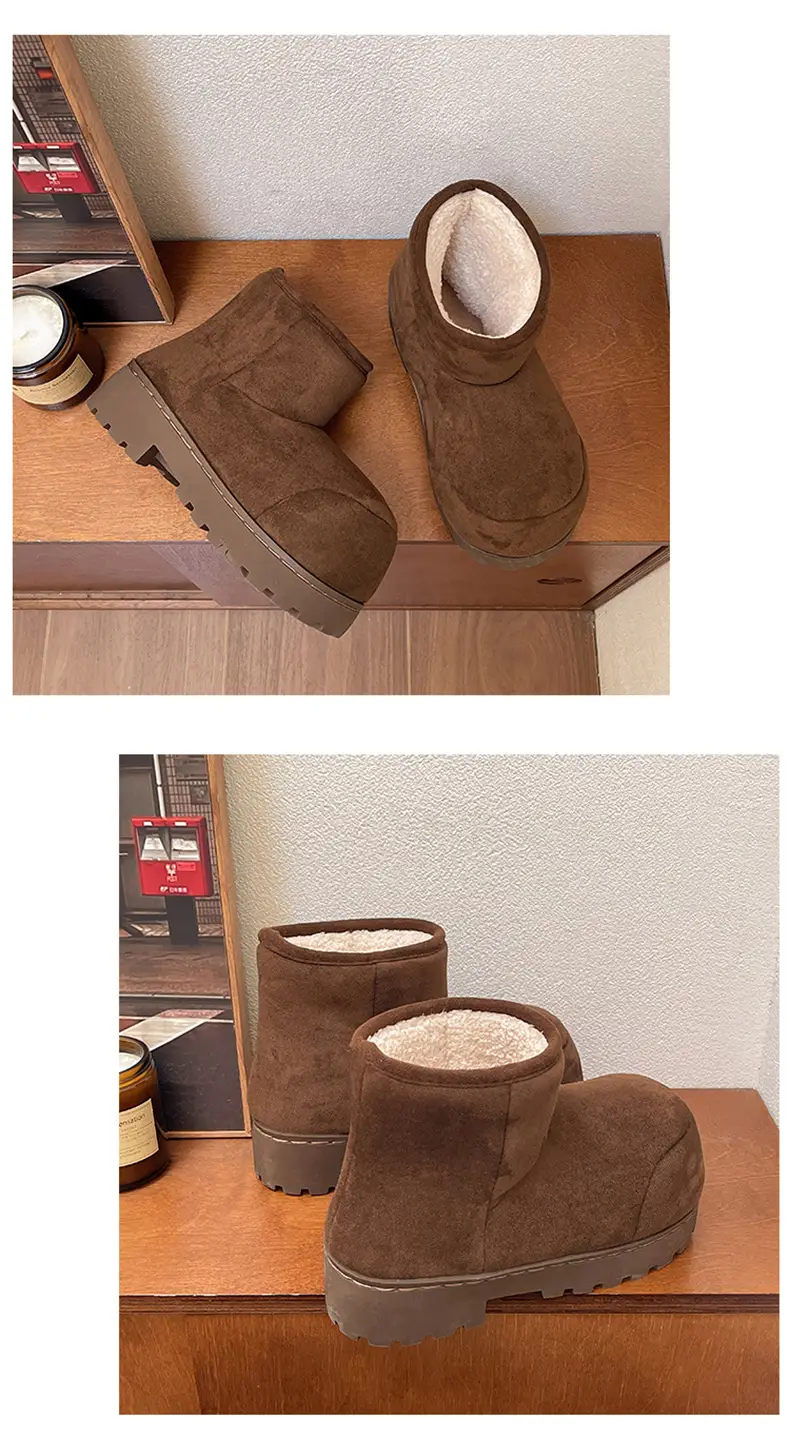 Qidan Shoe Factory Winter Snow Boots for Women, Fleece-Lined, Thickeneded, Warm, Fashionable, Thick-Soled Outer Wear, Non-Slip Internet Celebrity Cotton Boots for Women — feature 12