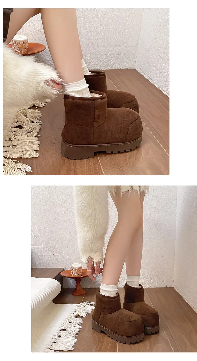 Qidan Shoe Factory Winter Snow Boots for Women, Fleece-Lined, Thickeneded, Warm, Fashionable, Thick-Soled Outer Wear, Non-Slip Internet Celebrity Cotton Boots for Women — feature 6