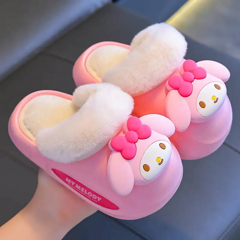 Sanrio Cotton Slippers Family New Waterproof Anti-Slip Warm Cartoon Cute Kuromi Home Baby Cotton Shoes - Image 2