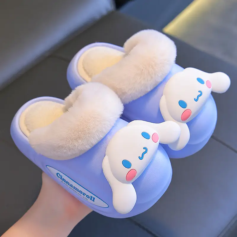 Sanrio Cotton Slippers Family New Waterproof Anti-Slip Warm Cartoon Cute Kuromi Home Baby Cotton Shoes - Image 3