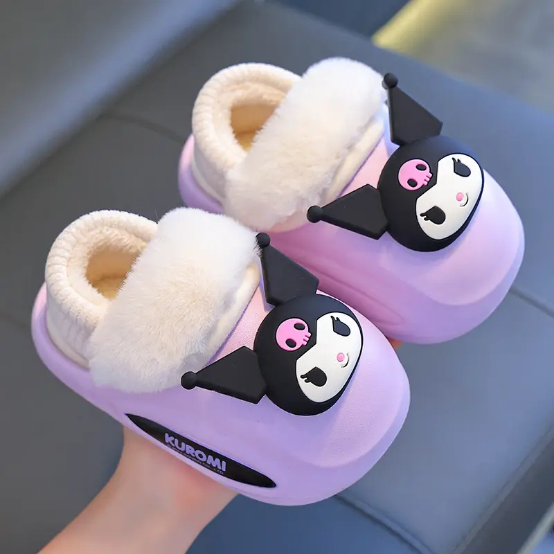 Sanrio Cotton Slippers Family New Waterproof Anti-Slip Warm Cartoon Cute Kuromi Home Baby Cotton Shoes - Image 5