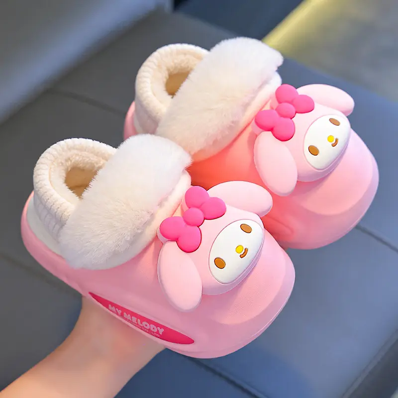 Sanrio Cotton Slippers Family New Waterproof Anti-Slip Warm Cartoon Cute Kuromi Home Baby Cotton Shoes - Image 6