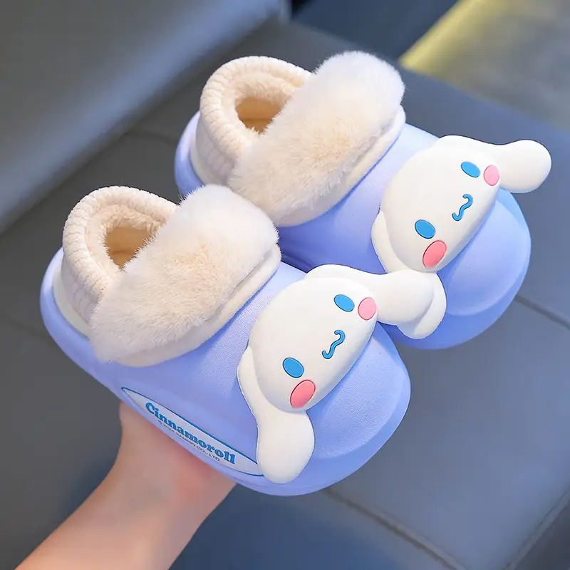 Sanrio Cotton Slippers Family New Waterproof Anti-Slip Warm Cartoon Cute Kuromi Home Baby Cotton Shoes - Image 7