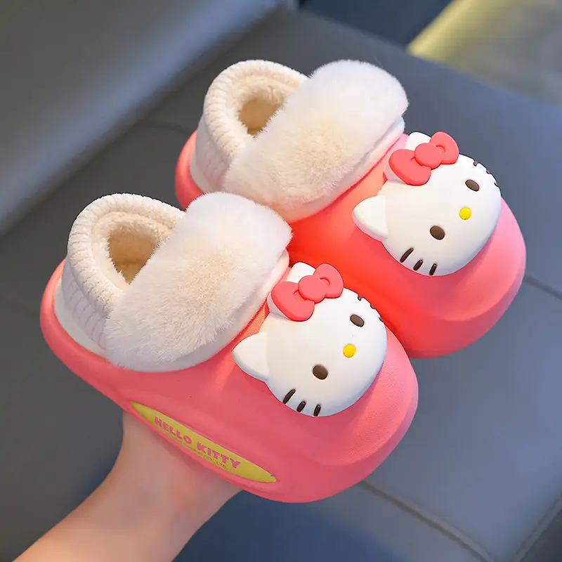 Sanrio Cotton Slippers Family New Waterproof Anti-Slip Warm Cartoon Cute Kuromi Home Baby Cotton Shoes - Image 8
