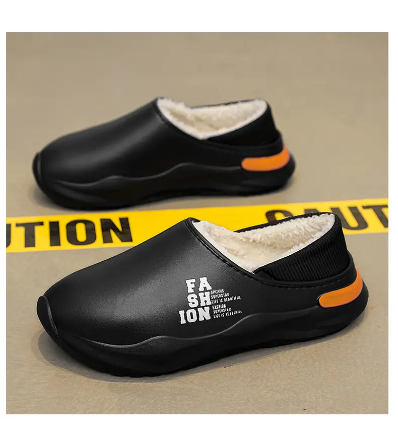Waterproof Cotton Winter Slippers White Thick Soled — feature 12