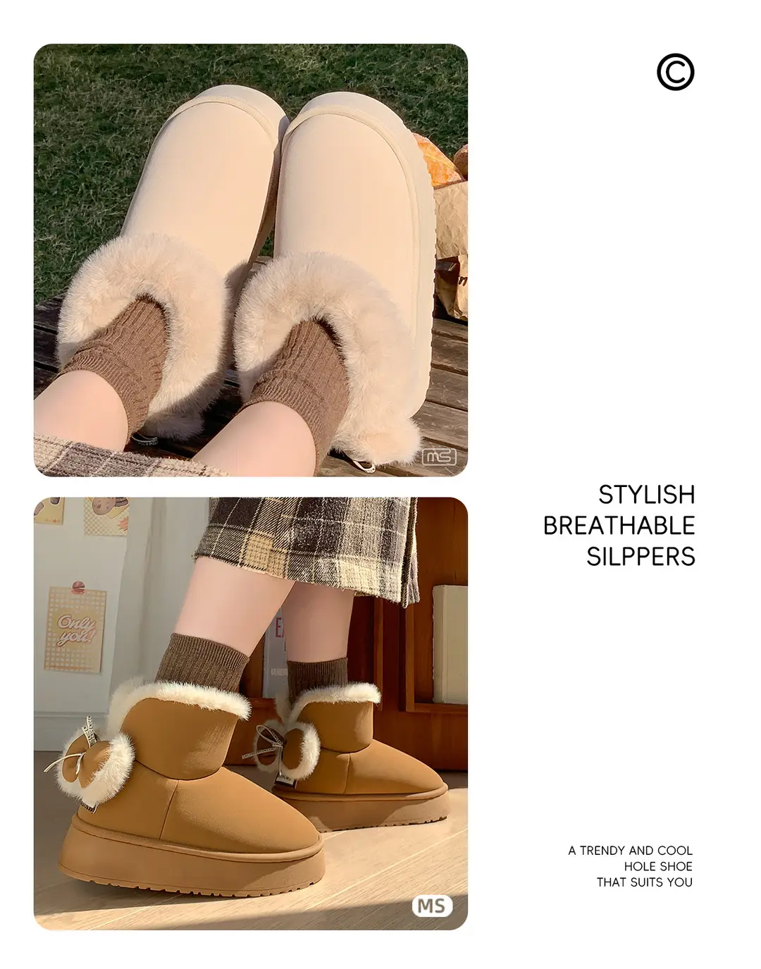 Thick-Soled Cotton Slippers with Heels for Women, High-Heeled Indoor Home, Cute Girly Slippers, Winter Warm Cotton Shoes for Going Out — feature 5