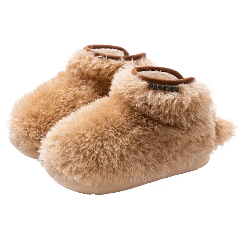 Furry Warm Heel Slippers for Women Non-Slip Cotton - Image 8