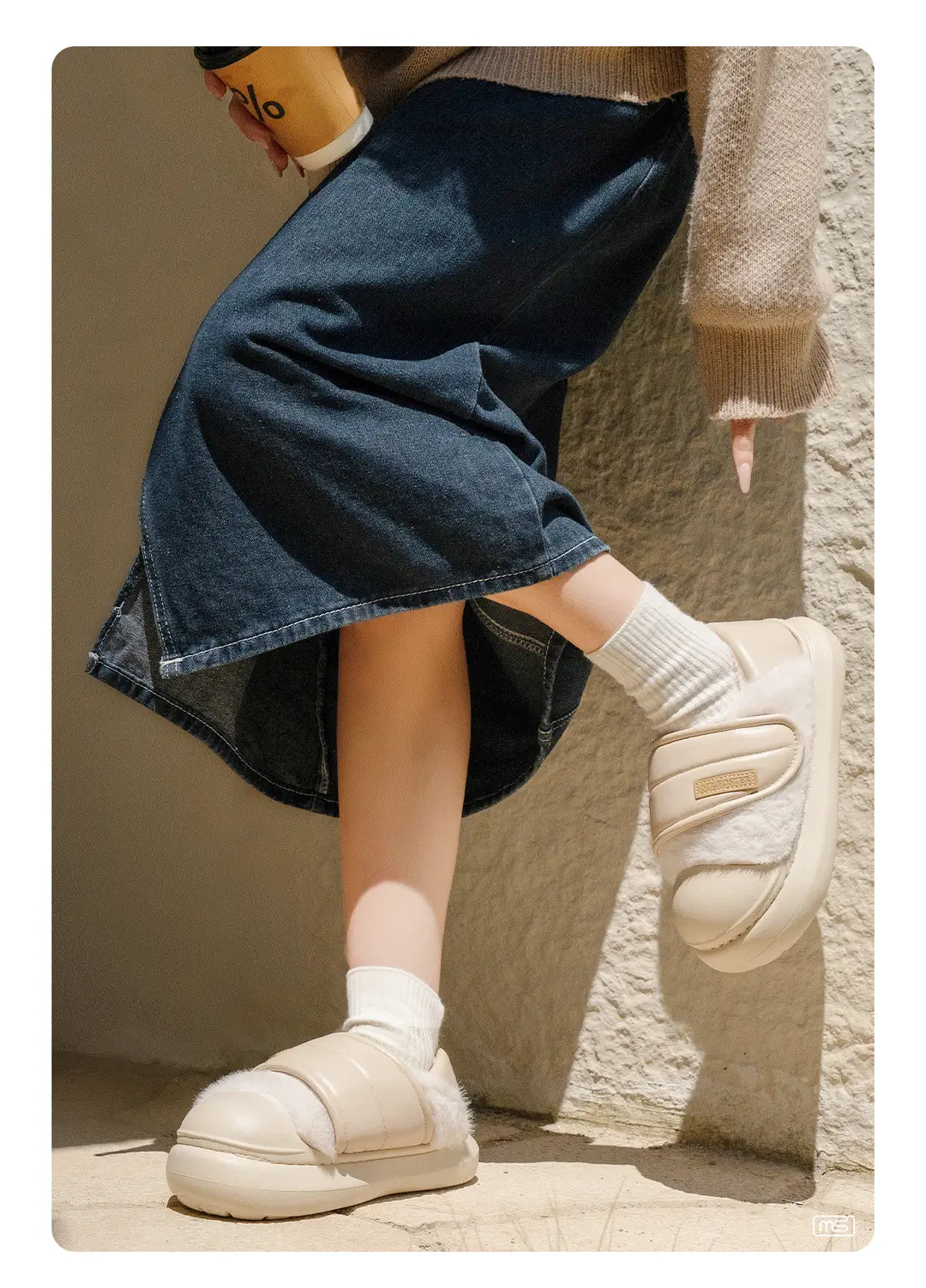 Mingsheng's New Velcro Thick-Soled Bag-Heeled Cotton Slippers for Women's Indoor Home Fashion Korean Style Warm Plush Cotton Shoes for Winter — feature 7