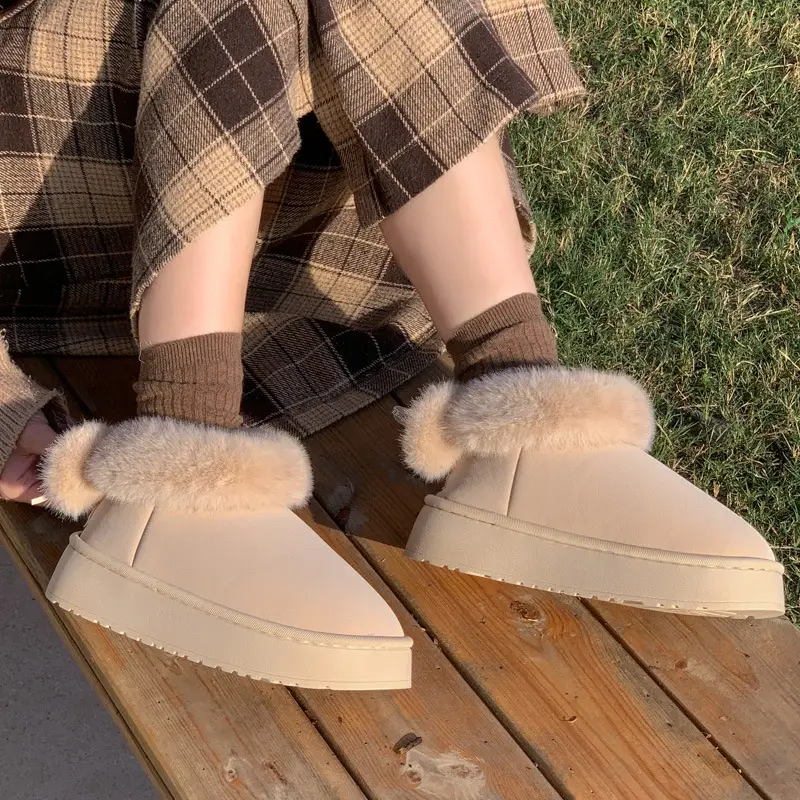 Bowknot Cotton Slippers for Women, Winter Style with Heel Cover, Fleece-Lined Cotton Shoes, New Style, Girly Style, Warm, Thick-Soled, Suitable for Outdoor Wear, Unisex - Image 9