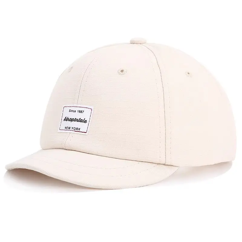Beige Korean Style Baseball Cap Short-Brimmed - Image 4