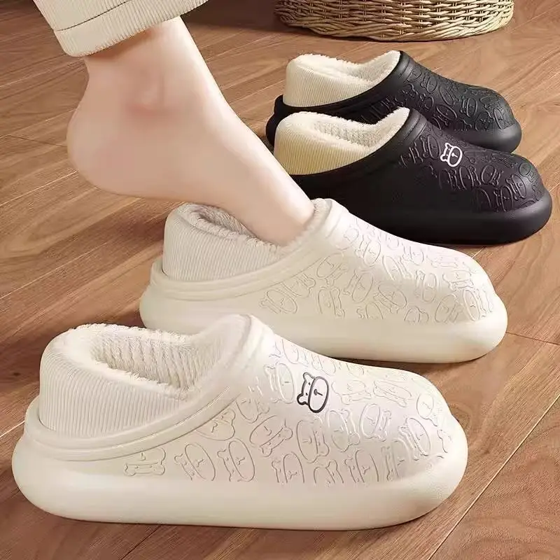 Waterproof Maternity Slippers with Heel, Cotton Slippers for Women, 2025 New Autumn and Winter Indoor Home Warm Non-Slip Cotton Shoes for Men