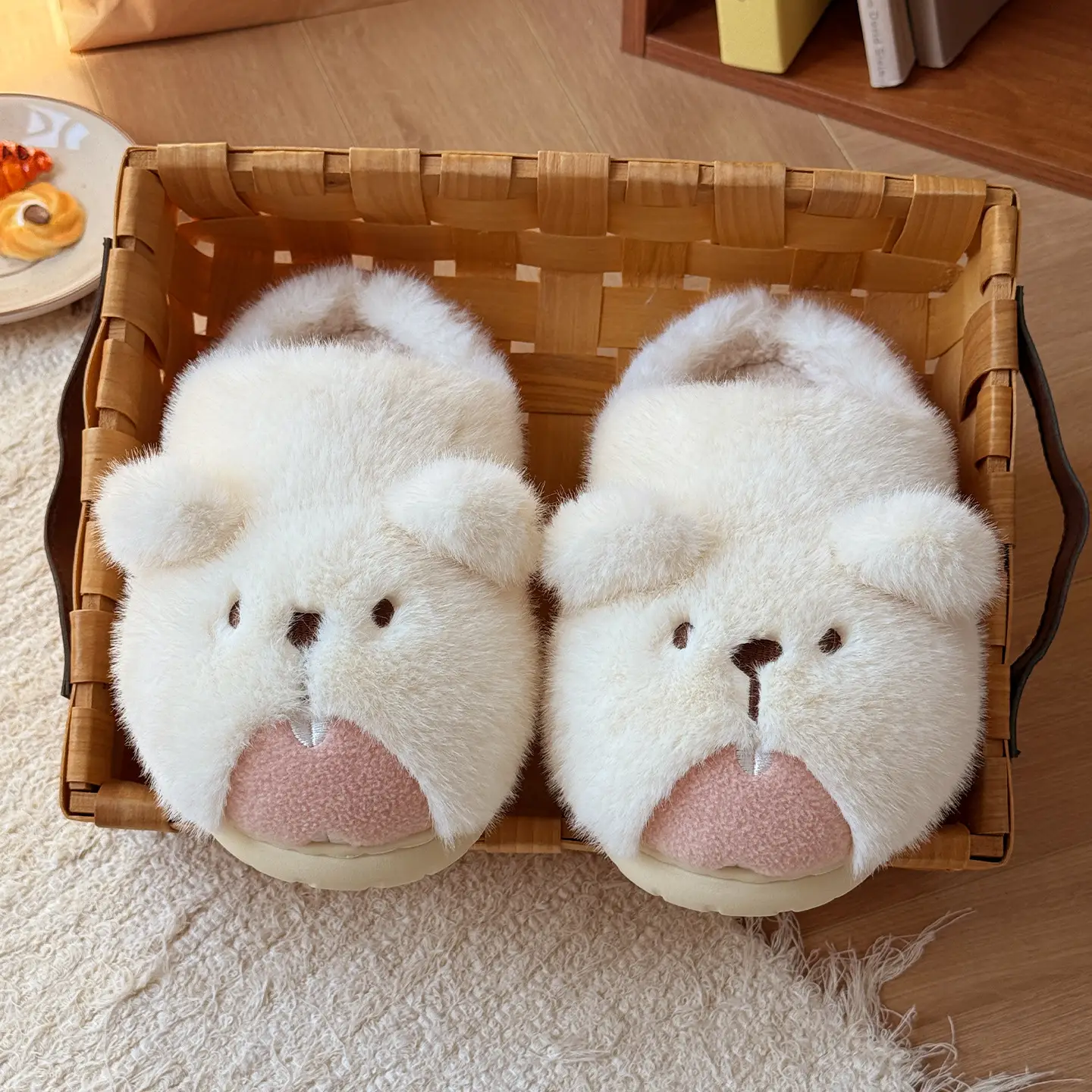 Nanbowan Autumn Winter Cute Groundhog Cotton Slippers Women's Warm Anti-Slip Indoor and Outdoor Wear Anti-Slip Warm Fur Slippers - Image 4