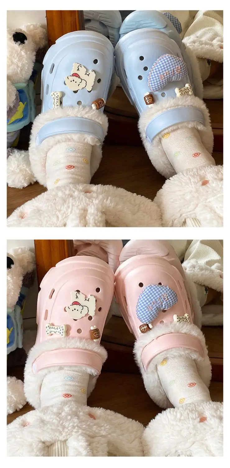 Winter Warm Cartoon Slippers Women Cotton Outerwear — feature 16