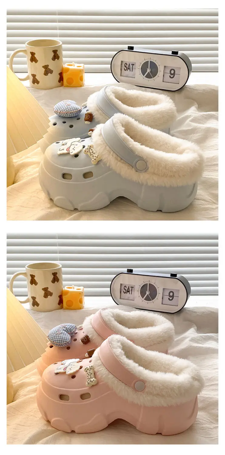 Winter Warm Cartoon Slippers Women Cotton Outerwear — feature 18