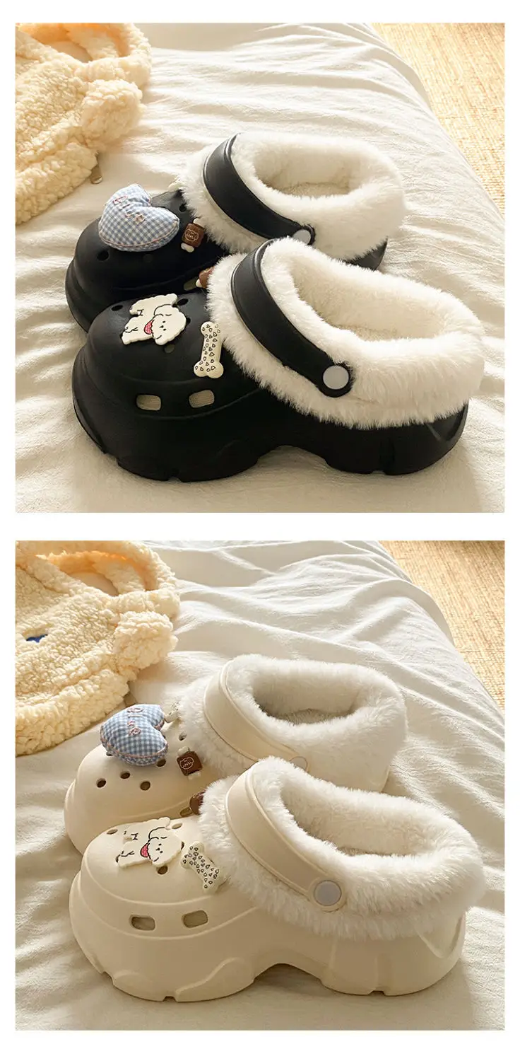 Winter Warm Cartoon Slippers Women Cotton Outerwear — feature 19