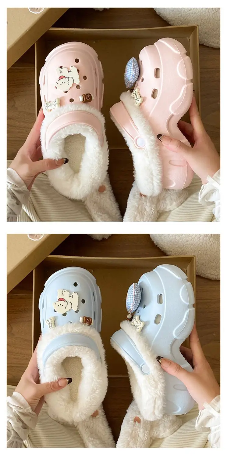 Winter Warm Cartoon Slippers Women Cotton Outerwear — feature 20