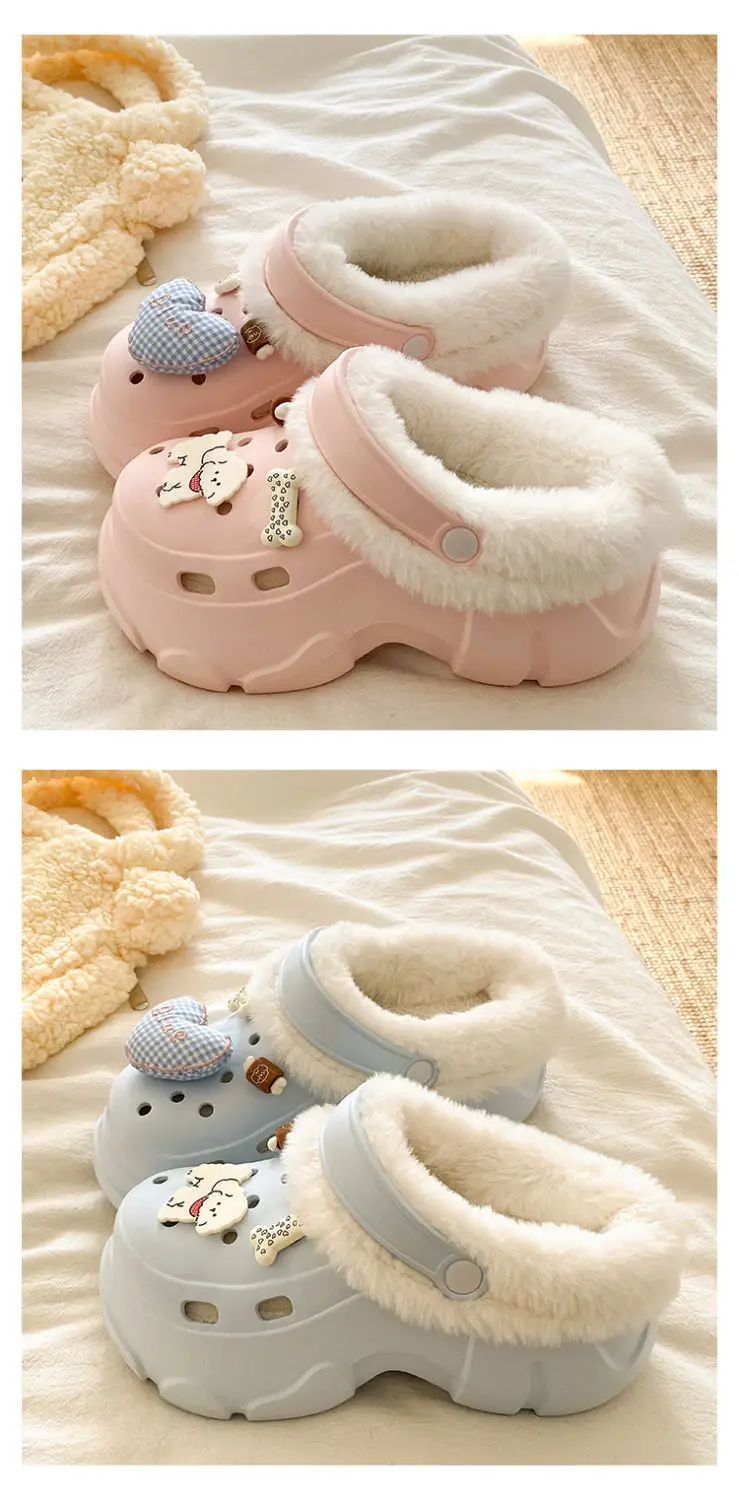 Winter Warm Cartoon Slippers Women Cotton Outerwear — feature 21
