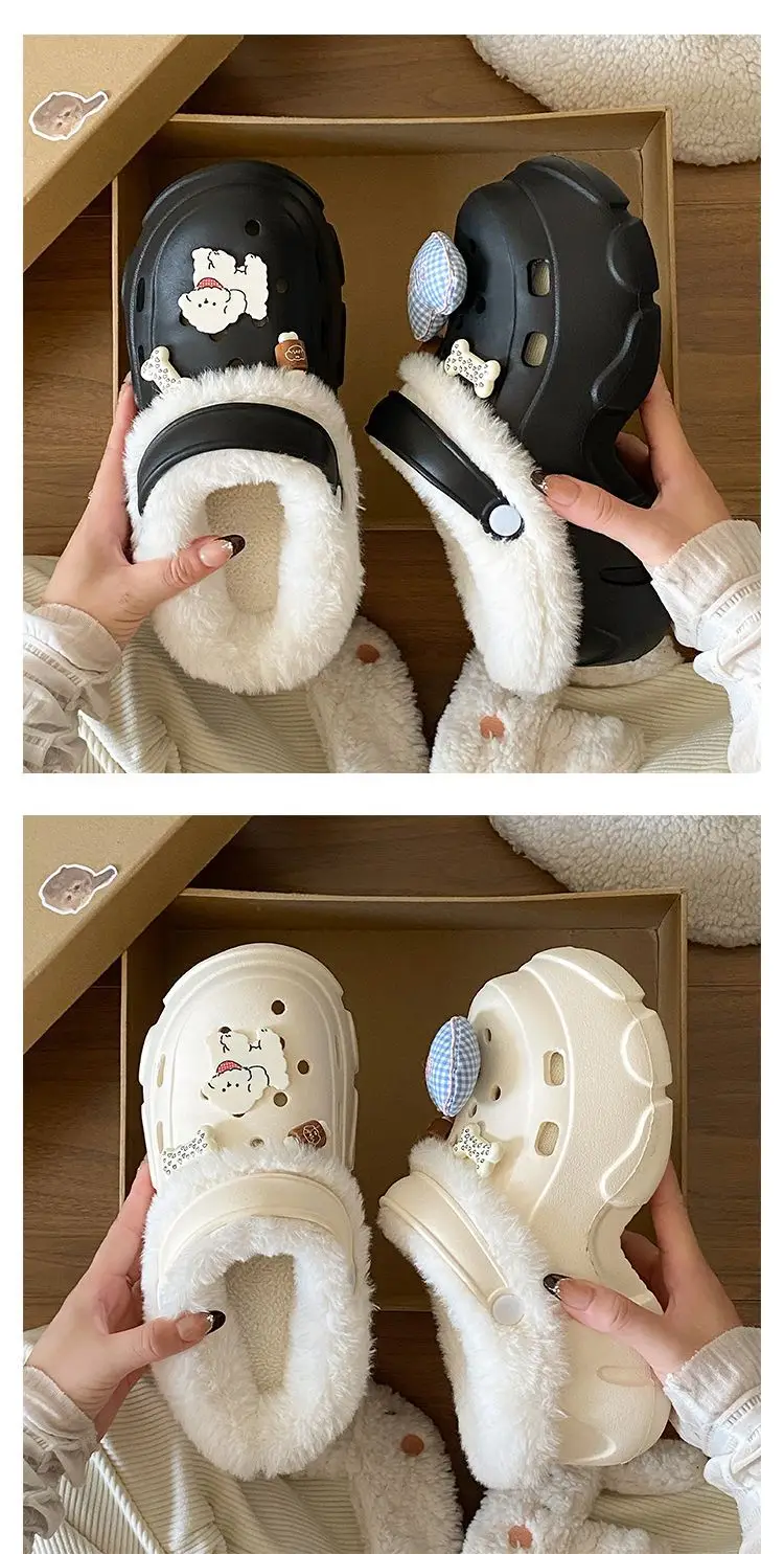Winter Warm Cartoon Slippers Women Cotton Outerwear — feature 22