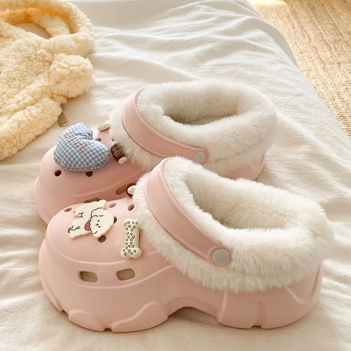 Winter Warm Cartoon Slippers Women Cotton Outerwear — feature 26