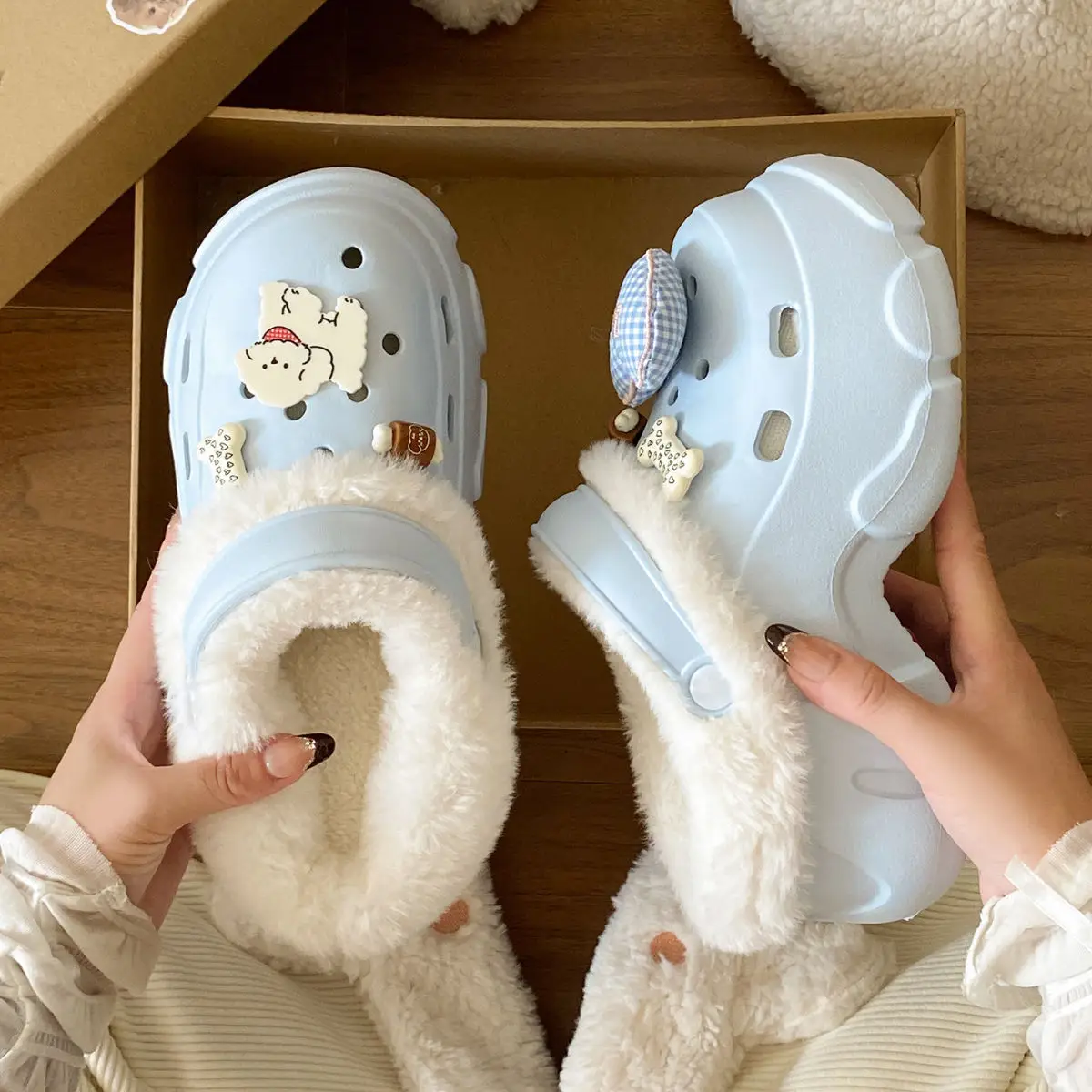 Winter Warm Cartoon Slippers Women Cotton Outerwear — feature 28