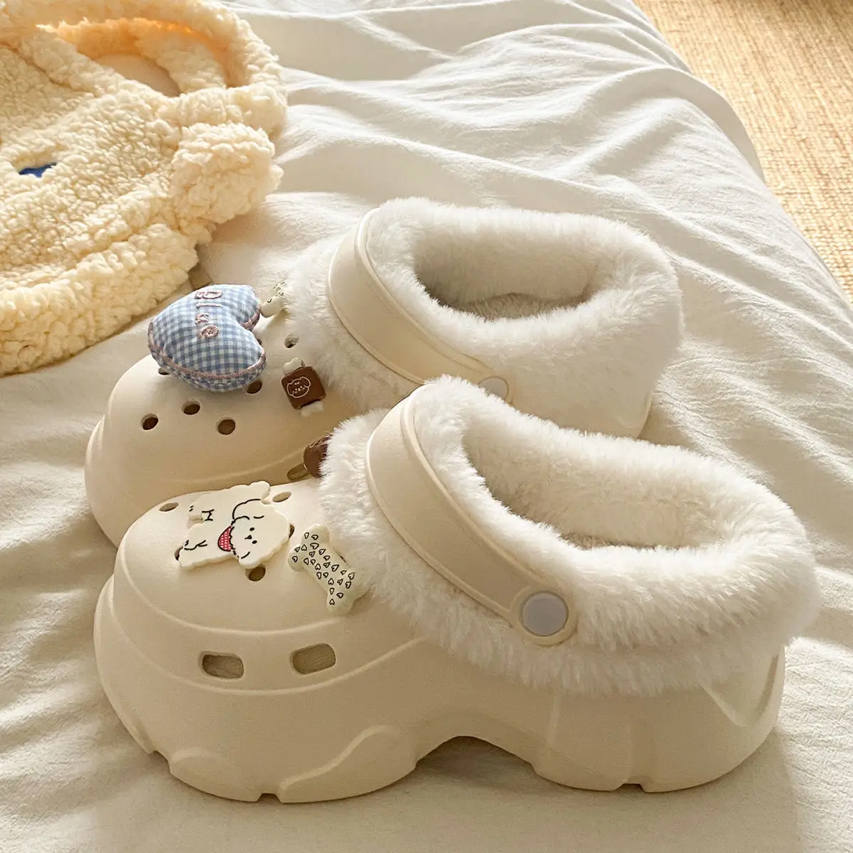 Winter Warm Cartoon Slippers Women Cotton Outerwear — feature 34