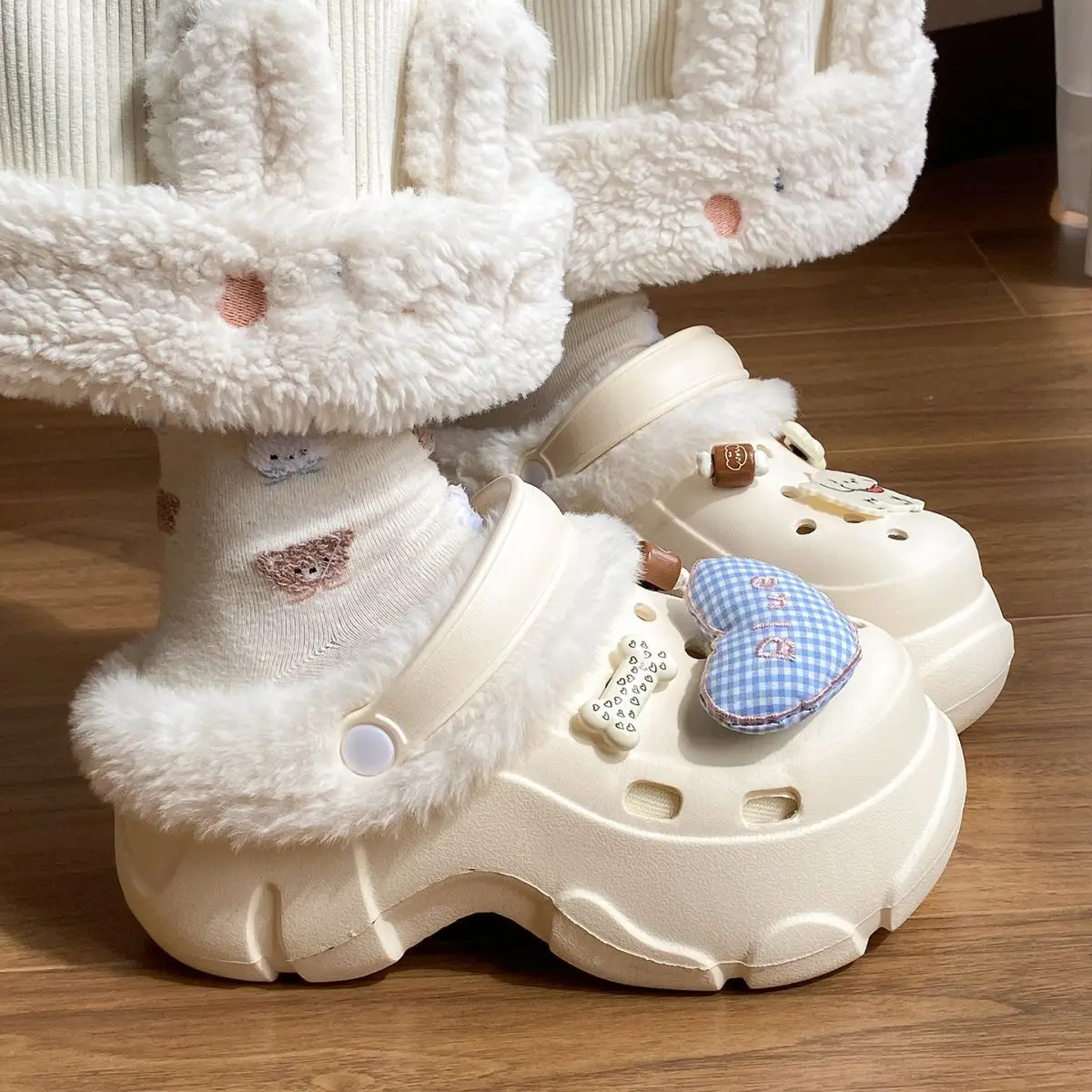 Winter Warm Cartoon Slippers Women Cotton Outerwear — feature 40