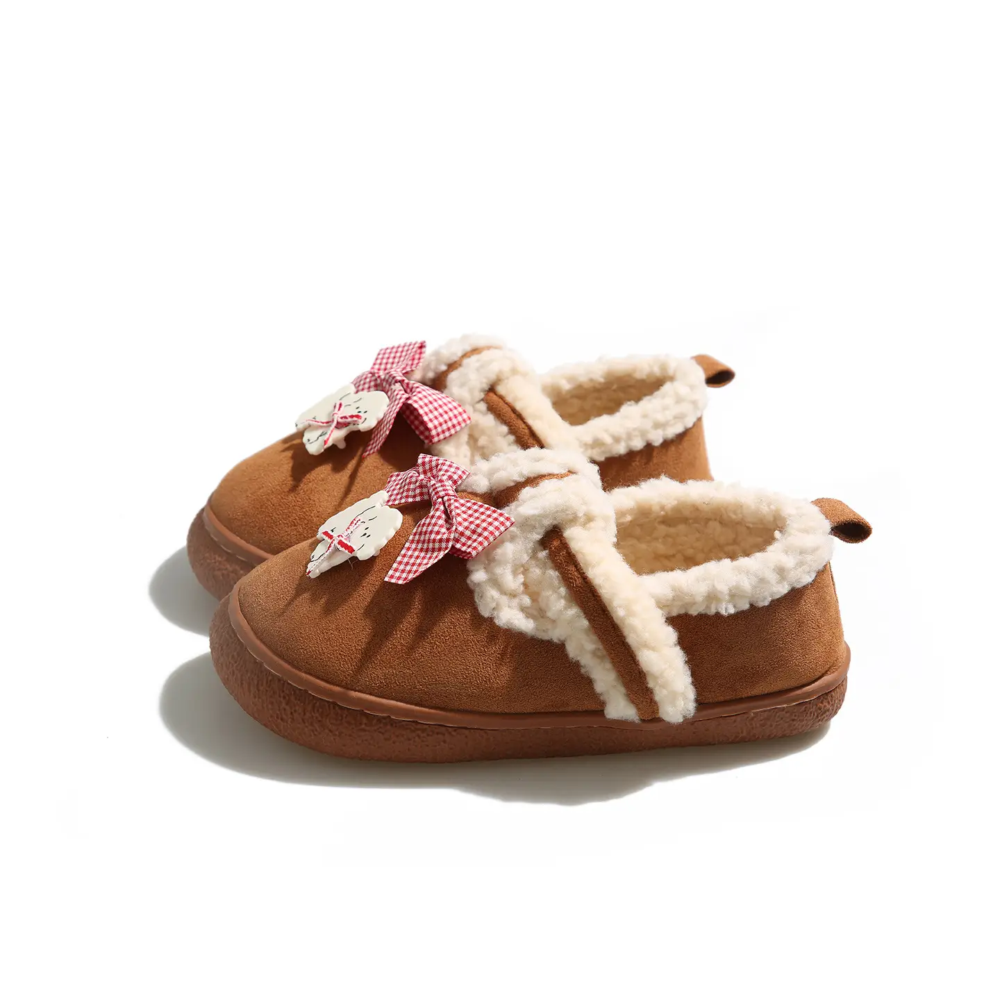 Women's Cartoon Fluffy Slippers Black White Winter Boots - Image 6