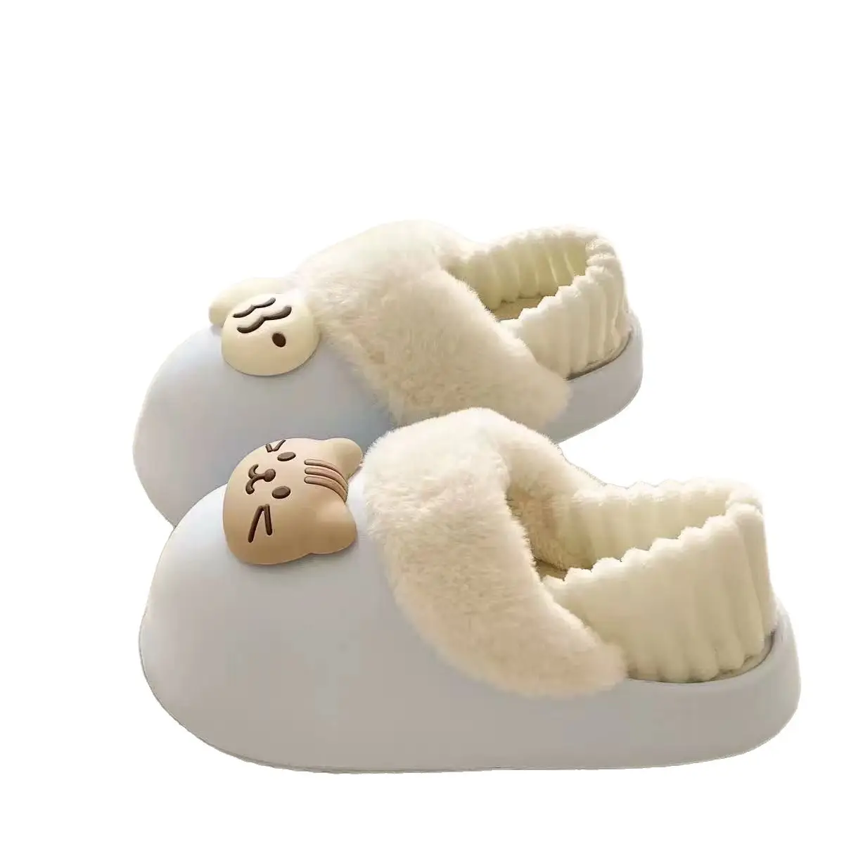 Women's Warm Plush Slippers Large Toe Winter Wear